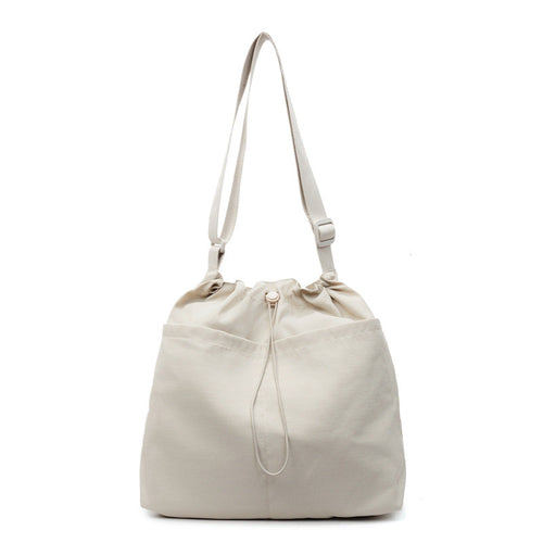 Drawstring Shoulder Bag with Adjustable Strap