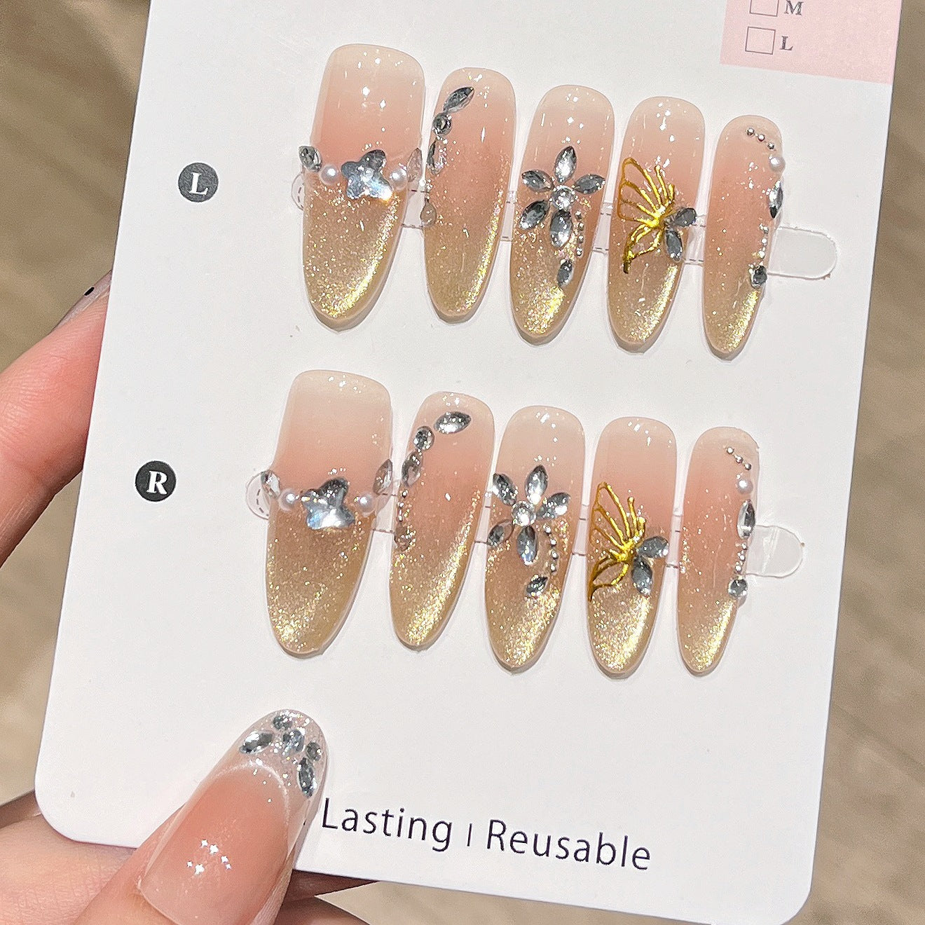 Set of 3D Decorative Press-On Nail Art