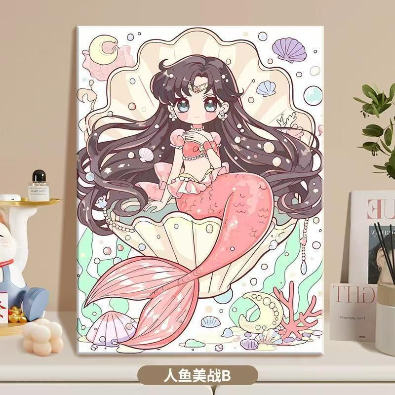 Canvas Artwork Featuring Anime Mermaid Illustration