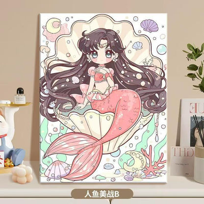 Canvas Artwork Featuring Anime Mermaid Illustration