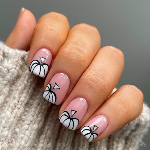Pumpkin Design Press-On Nail Set