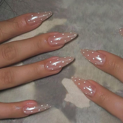 Polka Dot Design Stiletto Press-On Nail Set