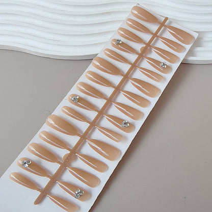Glamorous Stone-Embellished Acrylic Nails