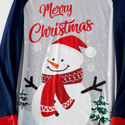 Adorable Snowman Pattern Matching Family Christmas Pajama Sets