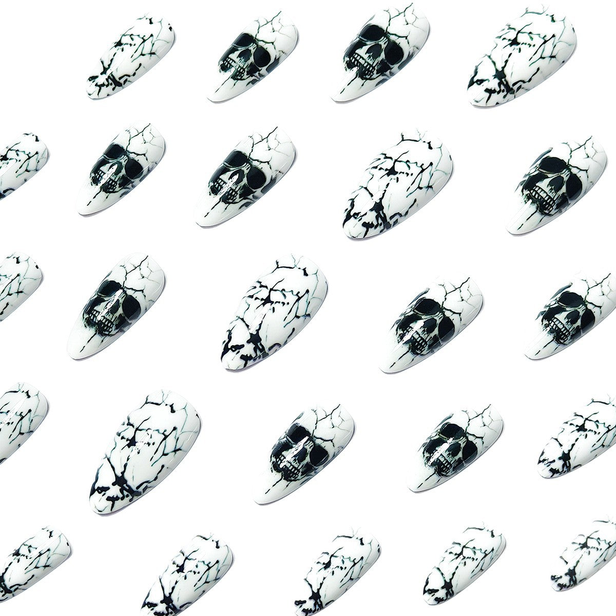 Skull Pattern Nail Wraps with Artistic Design