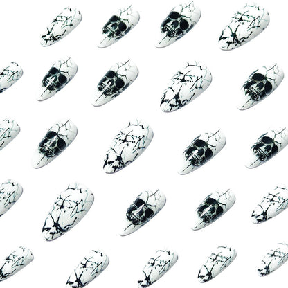 Skull Pattern Nail Wraps with Artistic Design