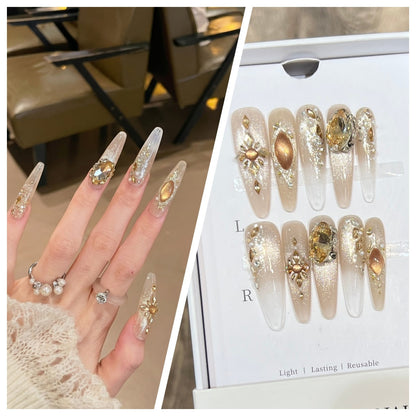 Charming Patterned Press-On Stiletto Nail Set