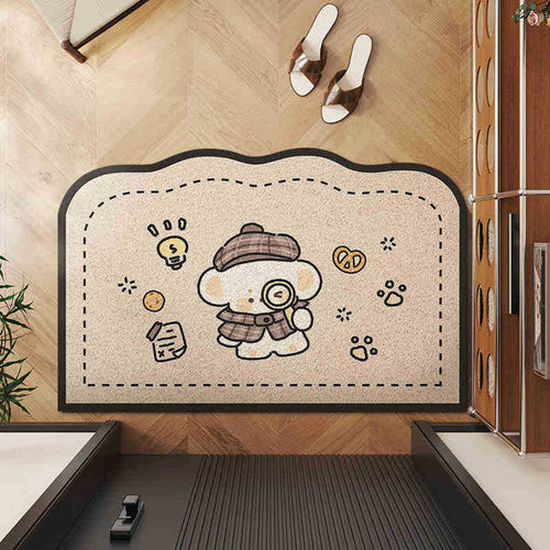 Charming Entrance Mat with Detective Theme