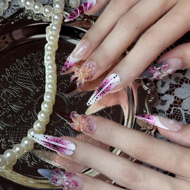 Press-On Nail Art Set with Animal Designs
