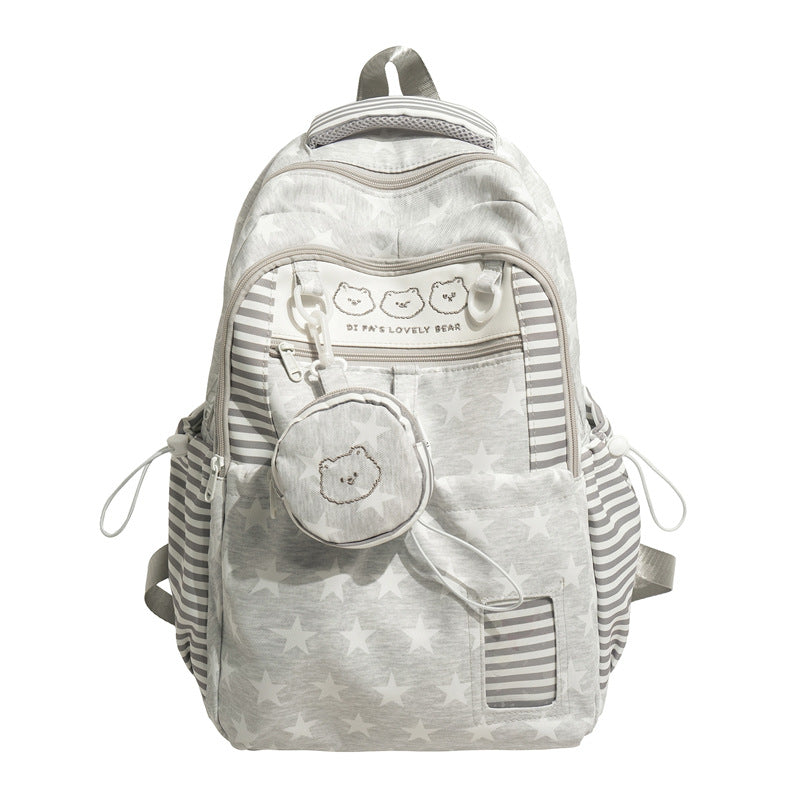 Animal Print School Backpack - Cute Design