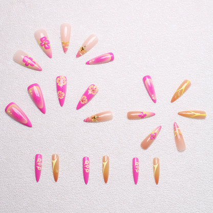 Floral and Abstract Design Nail Tips - Artistic Styles