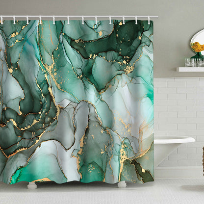 Marble Pattern Shower Curtain in Abstract Design