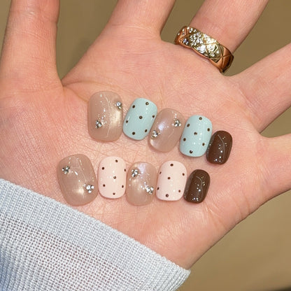 Glitter and Rhinestone Acrylic Nail Set