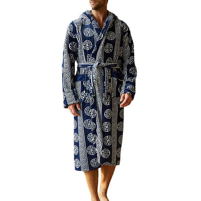 Elegant Men's Bathrobe for Relaxation with Detailed Design
