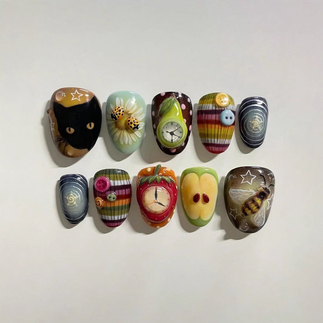 Ocean-Inspired Press-On Nail Art Design