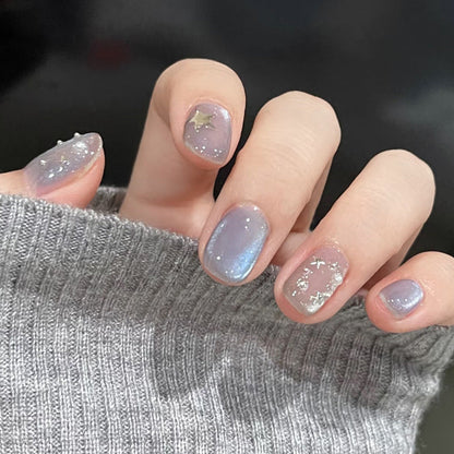 Celestial-Themed Press-On Nail Set – Artistic Design
