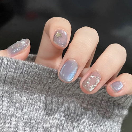 Celestial-Themed Press-On Nail Set – Artistic Design