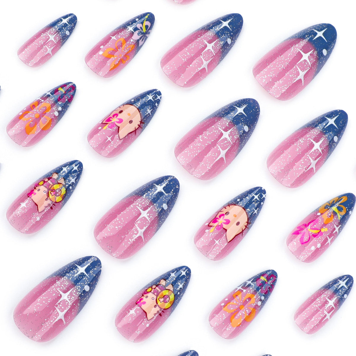 Playful Designed Stiletto Nails for Artistic Style
