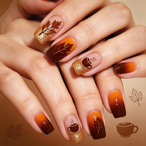 Autumn-Themed Nail Art Design Set
