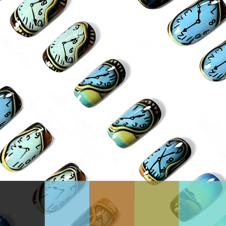 Creative Nail Art Design with Time Theme