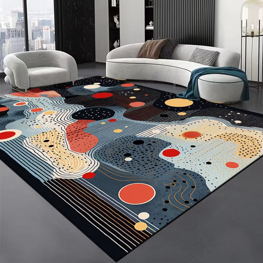 Area Rug with Abstract Swirl Design