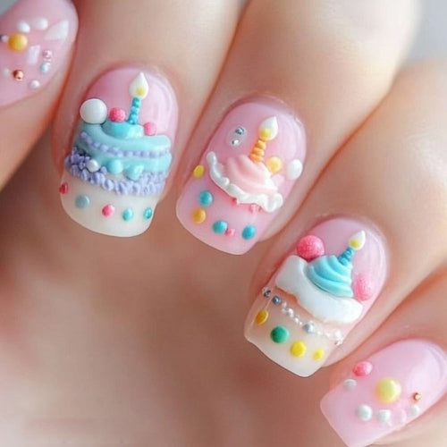 Press-On Nails with Celebration Theme