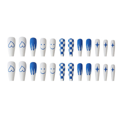 Long Stiletto Press-On Nails for Artistic Statement