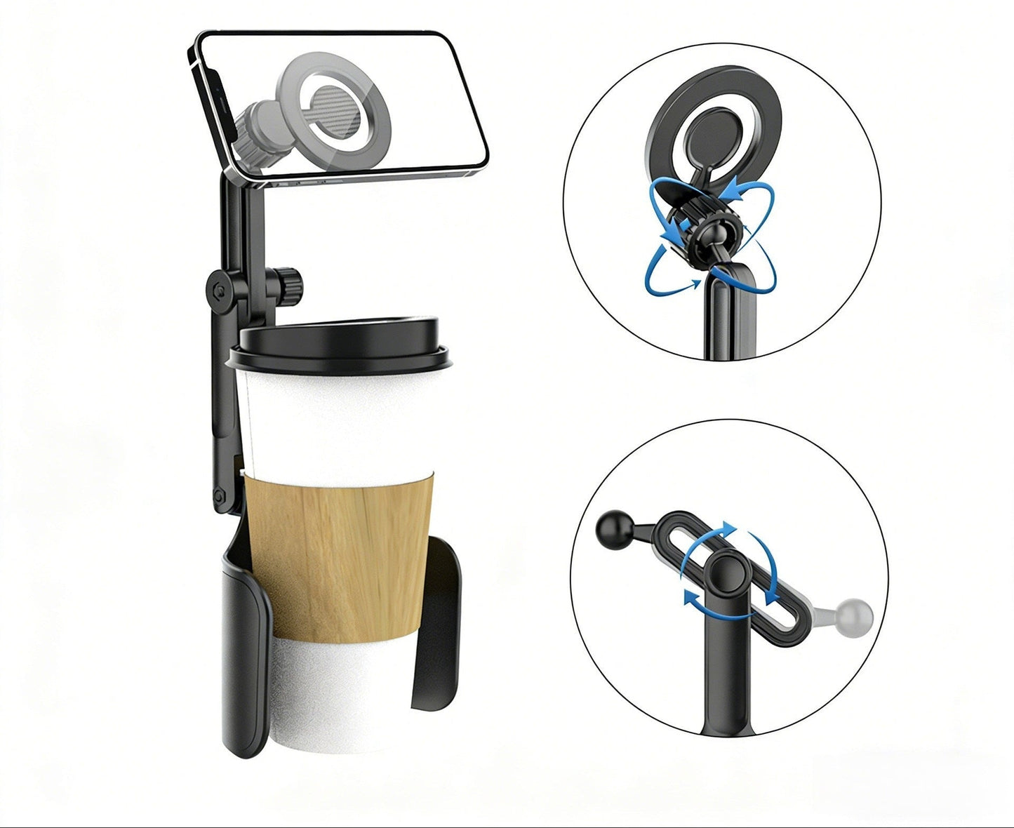 Telescopic Support Arm Tablet & Smartphone Holder for Car Headrests
