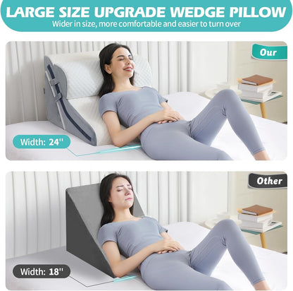 Support Wedge Pillow with Adjustable Multi-Position Design