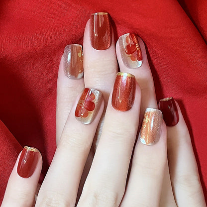 Floral Design Press-On Nails for Artistic Looks