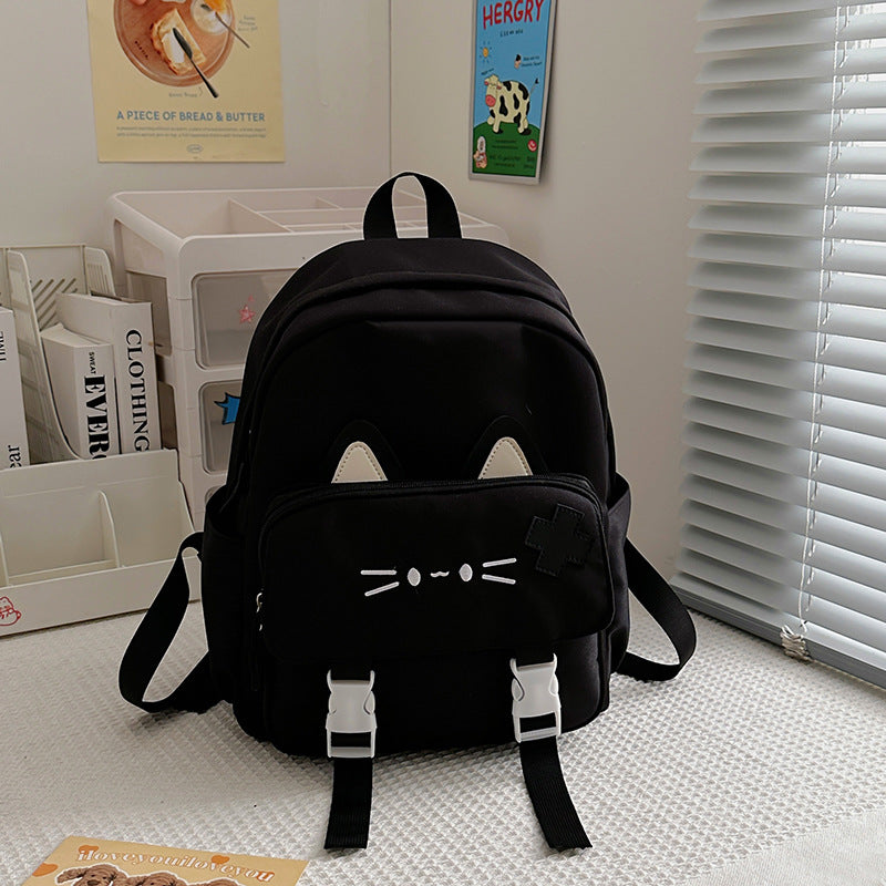 School Backpack with Cute Cat Ear Design
