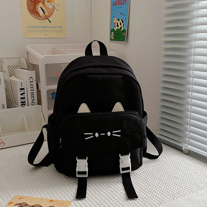 School Backpack with Cute Cat Ear Design