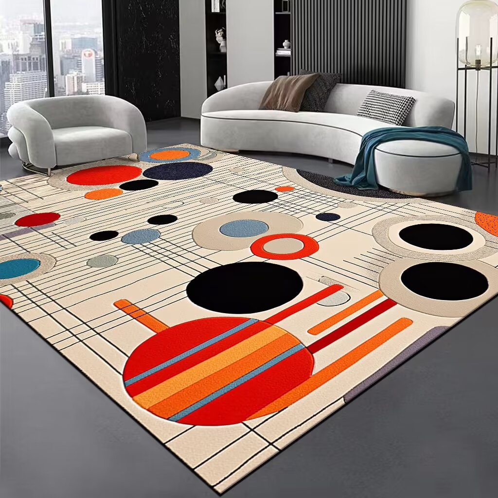 Area Rug with Abstract Swirl Design