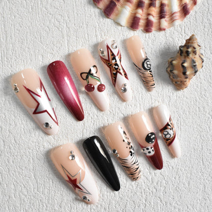 Creative Patterned Press-On Stiletto Nail Set
