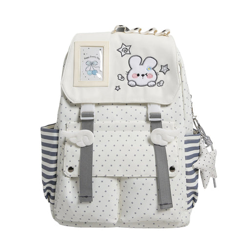 Cute Bunny Design Soft Plush School Backpack