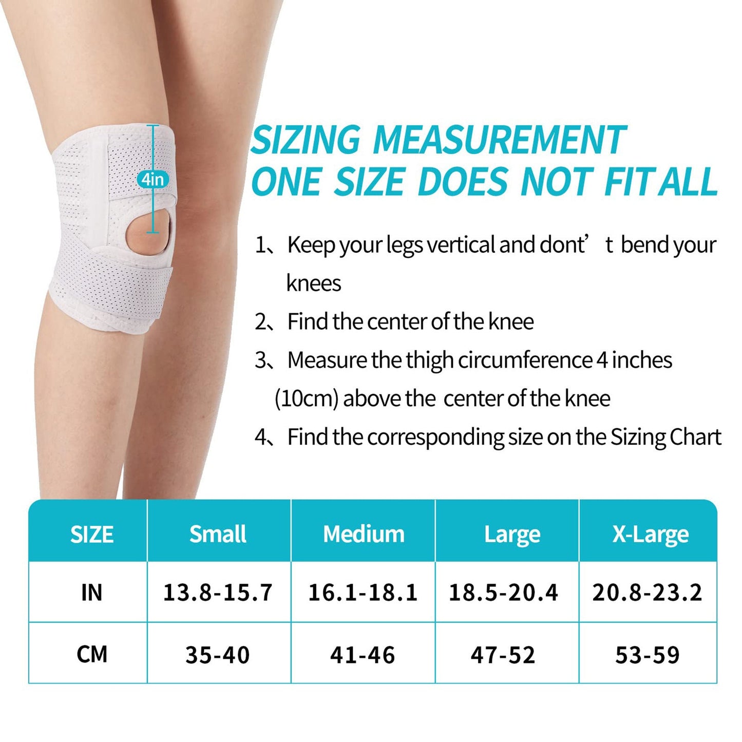 Open Patella Knee Support Brace with Adjustable Design