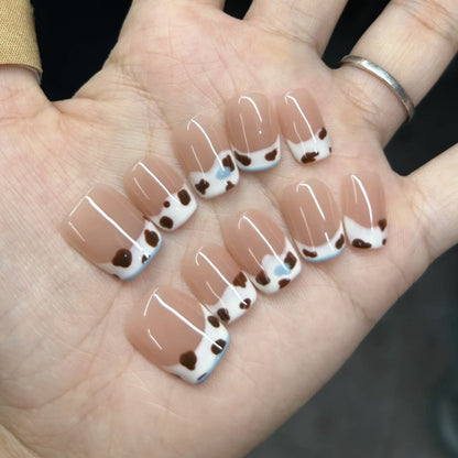 Artificial Nails with Animal Print Design