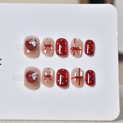 Press-On Nails with Artistic Ocean Theme Design