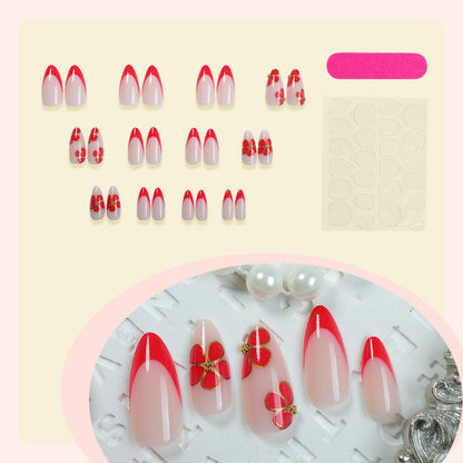 Floral Ombre Design Press-On Nail Kit - Artistic Style