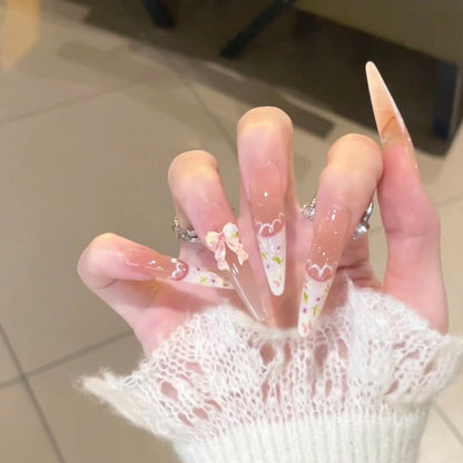Press-On Nails with Artistic Ocean Theme Design