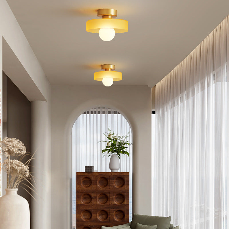 Geometric Flush Mount Lamp - Retro French Bauhaus Ceiling Fixture