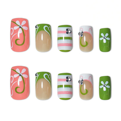 Floral Design 3D Press-On Nail Collection
