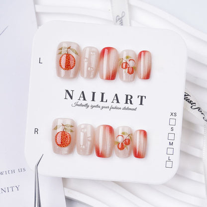 Floral Embellished Press-On Stiletto Nail Set