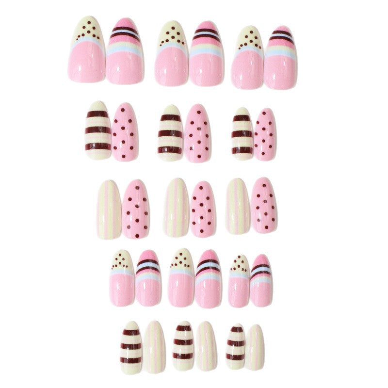 Decorative Press-On Nail Set with Unique Patterns