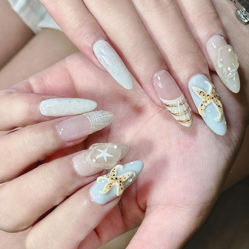 Press-On Nail Art Set with Animal Designs