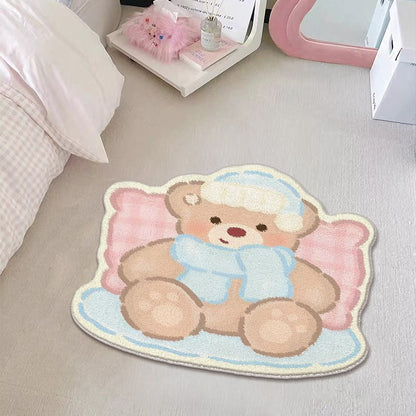Charming Bear-Themed Area Rug for Kids' Rooms