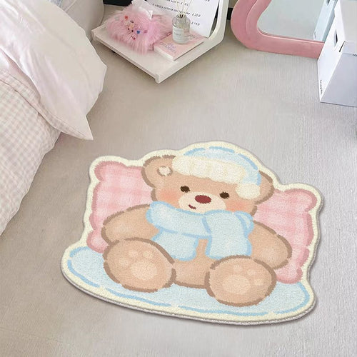 Charming Bear-Themed Area Rug for Kids' Rooms