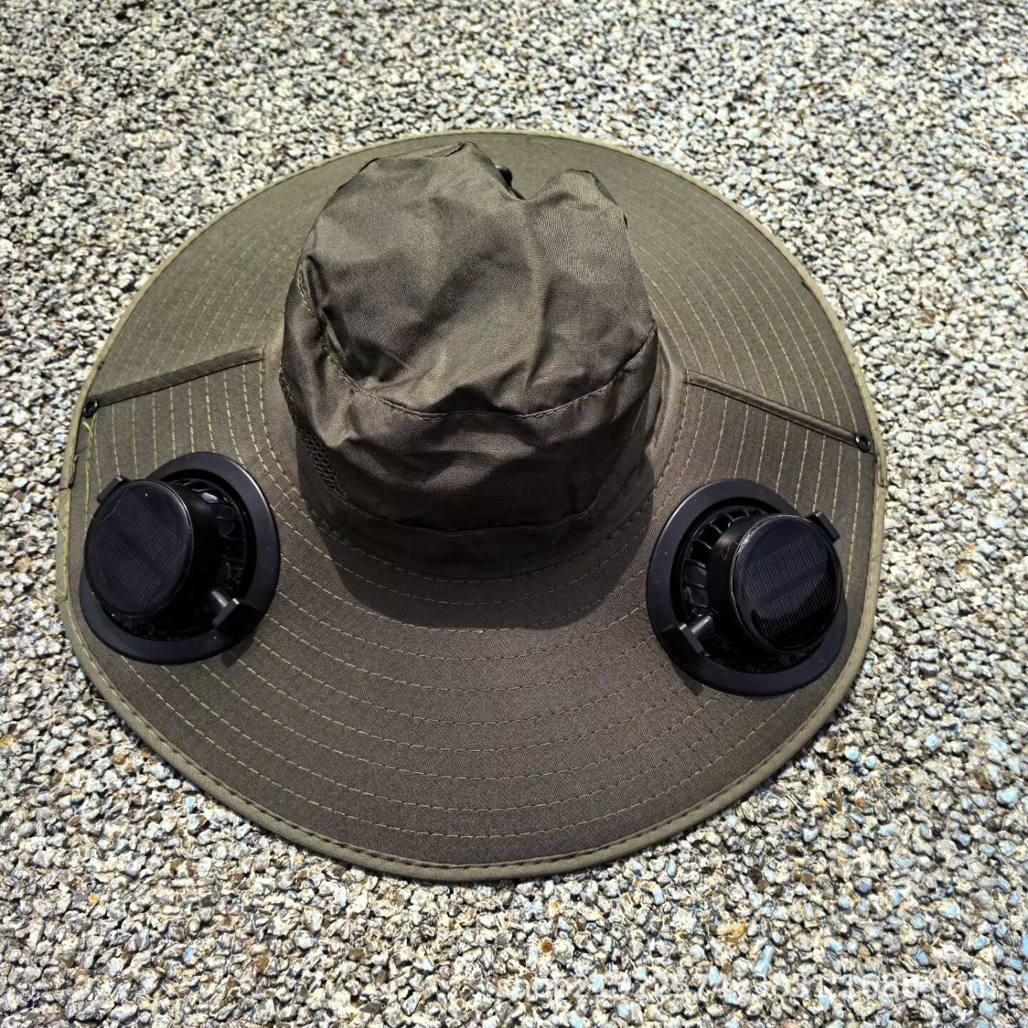 Sun Hat with Removable USB Fans and Wide Neck Coverage - Air-Cooled