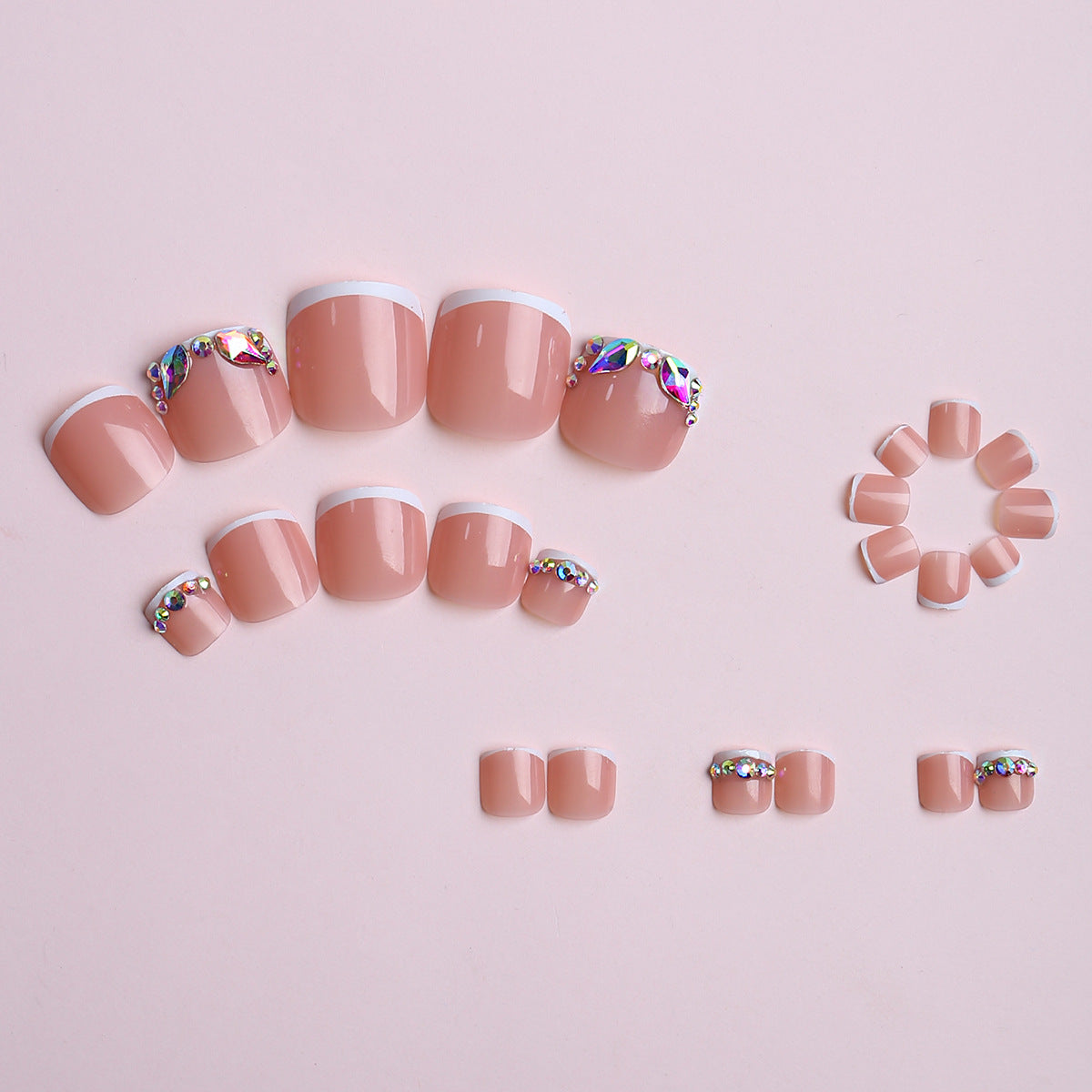 Luxurious Rhinestone-Embellished Acrylic Nails