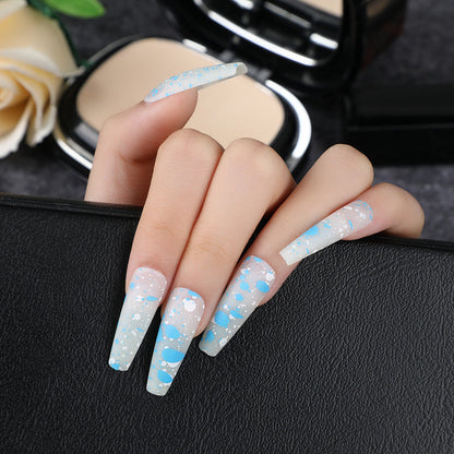 Artificial Nails with Artistic Splatter Pattern